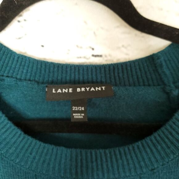 Lane Bryant size 22 24 green knit bubble sleeve sweater - Picture 4 of 7